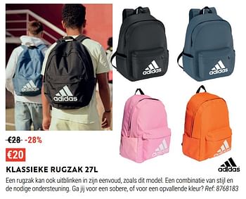 Promoties Klassieke rugzak - Adidas - Geldig van 17/08/2022 tot 11/09/2022 bij Decathlon