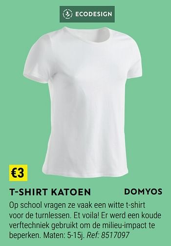 Promoties T-shirt katoen - Domyos - Geldig van 17/08/2022 tot 11/09/2022 bij Decathlon