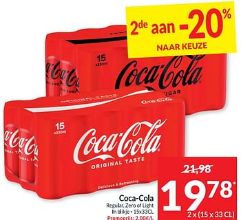 Promoties Coca-cola regular zero of light - Coca Cola - Geldig van 09/08/2022 tot 15/08/2022 bij Intermarche
