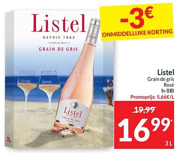 Promoties Listel grain de gris rosé - Rosé wijnen - Geldig van 09/08/2022 tot 15/08/2022 bij Intermarche