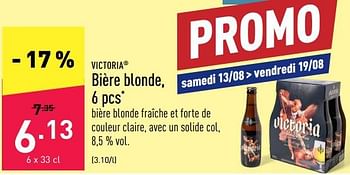 Promoties Bière blonde - Victoria - Geldig van 08/08/2022 tot 19/08/2022 bij Aldi