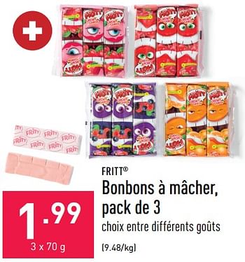 Promotions Bonbons à mâcher - Fritt - Valide de 12/08/2022 à 19/08/2022 chez Aldi