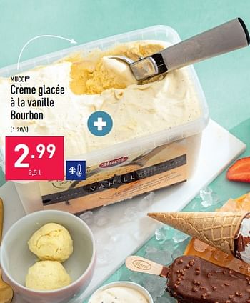 Promotions Crème glacée à la vanille bourbon - Mucci - Valide de 08/08/2022 à 19/08/2022 chez Aldi