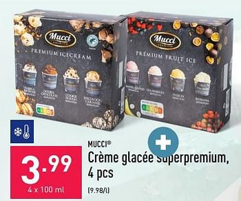Promotions Crème glacée superpremium - Mucci - Valide de 08/08/2022 à 19/08/2022 chez Aldi