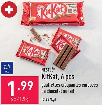 Promoties Kitkat - Nestlé - Geldig van 12/08/2022 tot 19/08/2022 bij Aldi
