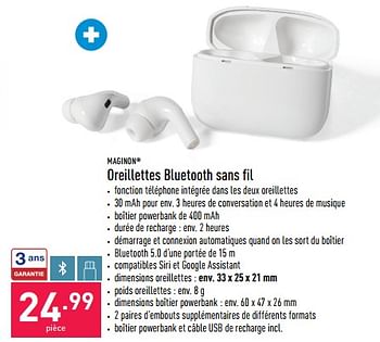 Promoties Oreillettes bluetooth sans fil - Maginon - Geldig van 10/08/2022 tot 19/08/2022 bij Aldi