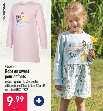 Promotions Robe en sweat pour enfants - Disney - Valide de 13/08/2022 à 19/08/2022 chez Aldi