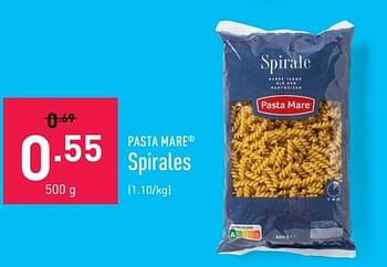 Promotions Spirales - Pasta Mare - Valide de 08/08/2022 à 19/08/2022 chez Aldi