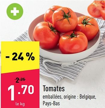 Promotions Tomates - Produit maison - Aldi - Valide de 08/08/2022 à 13/08/2022 chez Aldi