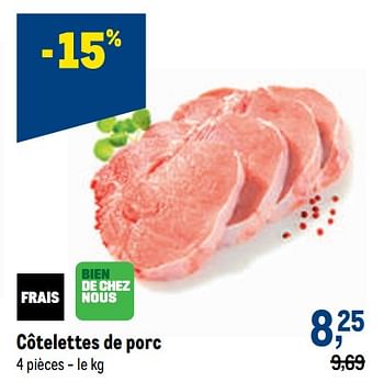 Promoties Côtelettes de porc - Huismerk - Makro - Geldig van 10/08/2022 tot 23/08/2022 bij Makro
