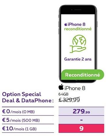 Promotions Apple iphone 8 64gb - Apple - Valide de 01/08/2022 à 31/08/2022 chez Proximus