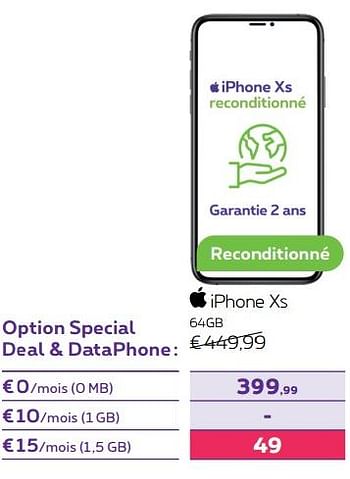 Promotions Apple iphone xs 64gb - Apple - Valide de 01/08/2022 à 31/08/2022 chez Proximus
