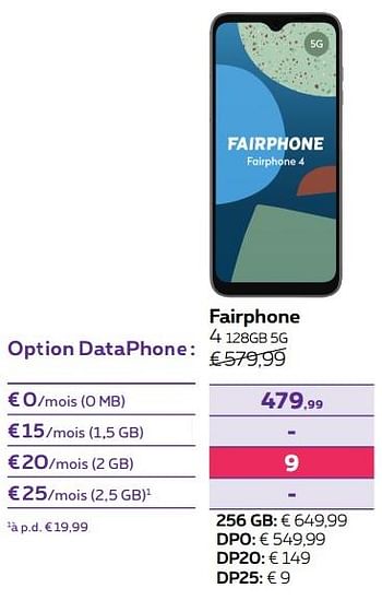 Promoties Fairphone 4 128gb 5g - Fairphone - Geldig van 01/08/2022 tot 31/08/2022 bij Proximus