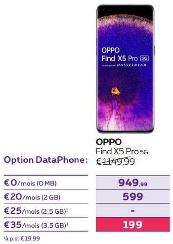 Promotions Oppo find x5 pro 5g - Oppo - Valide de 01/08/2022 à 31/08/2022 chez Proximus