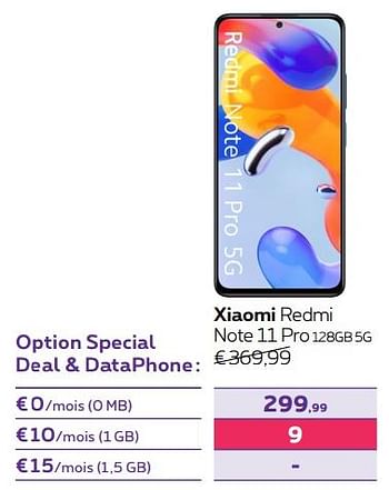Promotions Xiaomi redmi note 11 pro 128gb 5g - Xiaomi - Valide de 01/08/2022 à 31/08/2022 chez Proximus