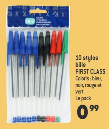 Promotions 10 stylos bille first class - First Class - Valide de 03/08/2022 à 15/09/2022 chez Louis Delhaize