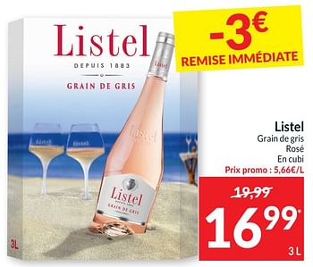 Promotions Listel grain de gris rosé - Vins rosé - Valide de 09/08/2022 à 15/08/2022 chez Intermarche