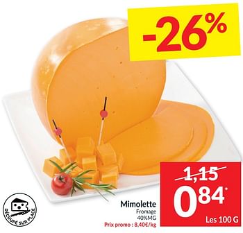 Promotions Mimolette fromage - Produit maison - Intermarche - Valide de 09/08/2022 à 15/08/2022 chez Intermarche