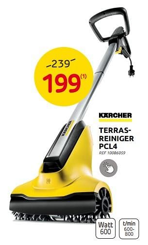 Promoties Kärcher terrasreiniger pcl4 - Kärcher - Geldig van 10/08/2022 tot 22/08/2022 bij Brico