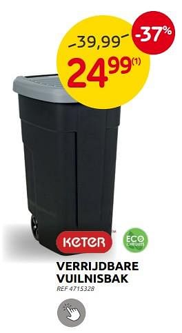 Promoties Verrijdbare vuilnisbak - Keter - Geldig van 10/08/2022 tot 22/08/2022 bij Brico