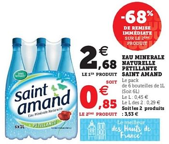 Promotions Eau minerale naturelle petillante saint amand - Saint amand - Valide de 02/08/2022 à 13/08/2022 chez Super U