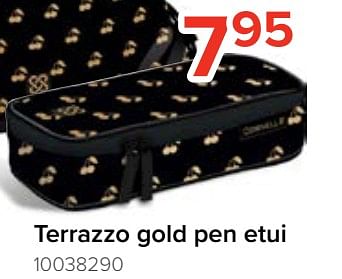 Promoties Terrazzo gold pen etui - Huismerk - Euroshop - Geldig van 06/08/2022 tot 11/09/2022 bij Euro Shop