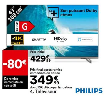 Promoties Téléviseur philips 43pus7556-12 - Philips - Geldig van 02/08/2022 tot 29/08/2022 bij But
