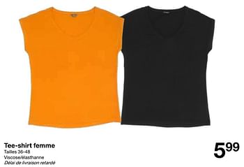 Promotions Tee-shirt femme - Produit maison - Zeeman  - Valide de 06/08/2022 à 12/08/2022 chez Zeeman
