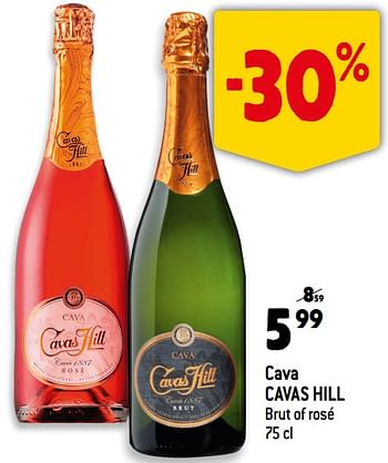 Promoties Cava cavas hill brut of rosé - Schuimwijnen - Geldig van 10/08/2022 tot 16/08/2022 bij Smatch