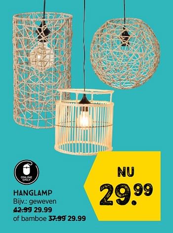 Promoties Hanglamp - Huismerk - Xenos - Geldig van 08/08/2022 tot 21/08/2022 bij Xenos