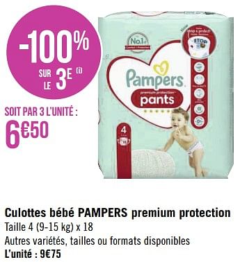 Promotions Culottes bébé pampers premium protection - Pampers - Valide de 08/08/2022 à 21/08/2022 chez Géant Casino