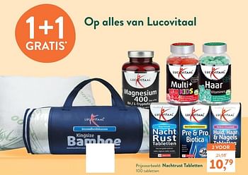 Promoties Nachtrust tabletten - Lucovitaal - Geldig van 08/08/2022 tot 04/09/2022 bij Holland & Barret