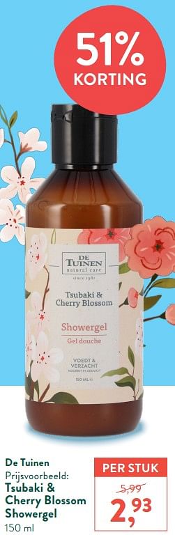 Promoties Tsubaki + cherry blossom showergel - De Tuinen - Geldig van 08/08/2022 tot 04/09/2022 bij Holland & Barret
