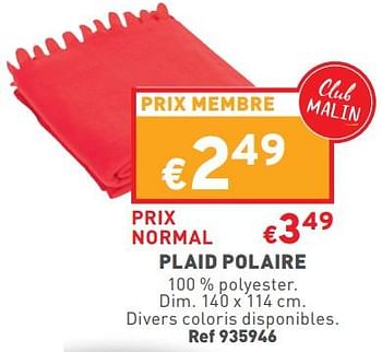 Promotions Plaid polaire - Produit maison - Trafic  - Valide de 10/08/2022 à 14/08/2022 chez Trafic
