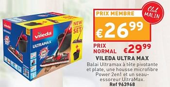 Promotions Vileda ultra max - Vileda - Valide de 10/08/2022 à 14/08/2022 chez Trafic