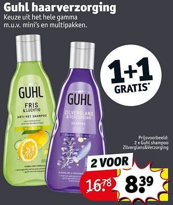 Promotions Guhl shampoo zilverglans+verzorging - Guhl - Valide de 09/08/2022 à 21/08/2022 chez Kruidvat