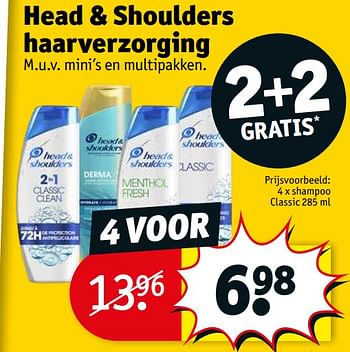 Promoties Shampoo classic - Head & Shoulders - Geldig van 09/08/2022 tot 21/08/2022 bij Kruidvat