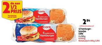 Promoties 12 hamburgerbroodjes cora - Huismerk - Match - Geldig van 10/08/2022 tot 16/08/2022 bij Match