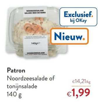 Promoties Patron noordzeesalade of tonijnsalade - Patron - Geldig van 10/08/2022 tot 23/08/2022 bij OKay