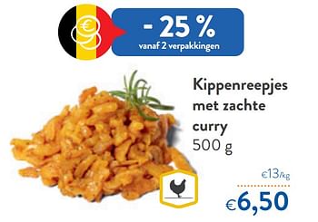 Promoties Kippenreepjes met zachte curry - Huismerk - Okay  - Geldig van 10/08/2022 tot 23/08/2022 bij OKay