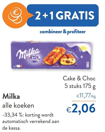 Promoties Milka cake + choc - Milka - Geldig van 10/08/2022 tot 23/08/2022 bij OKay