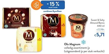 Promotions Ola magnum sweet + salty almond remix - Ola - Valide de 10/08/2022 à 23/08/2022 chez OKay