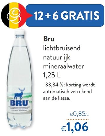 Promoties Bru lichtbruisend natuurlijk mineraalwater - Bru - Geldig van 10/08/2022 tot 23/08/2022 bij OKay