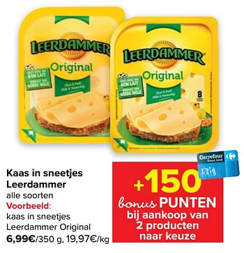 Promoties Kaas in sneetjes leerdammer original - Leerdammer - Geldig van 10/08/2022 tot 22/08/2022 bij Carrefour