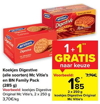 Promotions Koekjes digestive original mc vitie’s - McVitie's - Valide de 10/08/2022 à 22/08/2022 chez Carrefour
