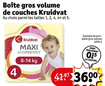 Promoties Boîte gros volume taille 4 - Huismerk - Kruidvat - Geldig van 09/08/2022 tot 21/08/2022 bij Kruidvat
