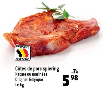Promotions Côtes de porc spiering - Produit maison - Match - Valide de 10/08/2022 à 16/08/2022 chez Match