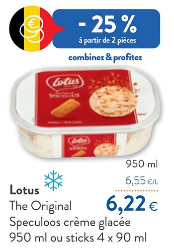 Promotions Lotus the original speculoos crème glacée - Lotus Bakeries - Valide de 10/08/2022 à 23/08/2022 chez OKay