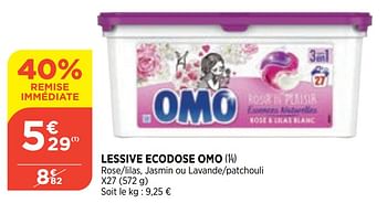 Promotions Lessive ecodose omo - Omo - Valide de 10/08/2022 à 15/08/2022 chez Bi1