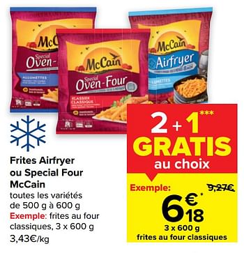 Promotions Frites au four classiques - Mc Cain - Valide de 10/08/2022 à 22/08/2022 chez Carrefour